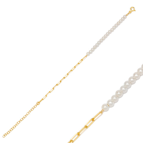 Choosy | Pearly Dream Silver Gold Plated Bracelet
