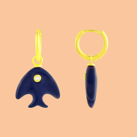 Arvino | Deep Blue Fish Echo Drop earrings