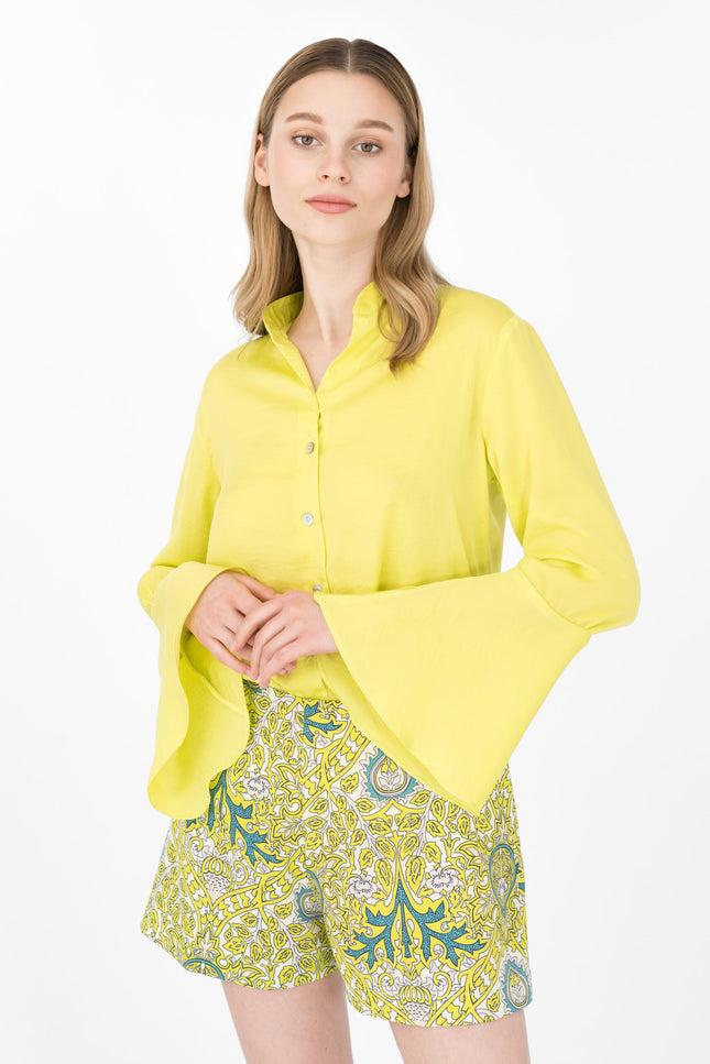 Elizabeth LaGre | Lime Flared Sleeve Shirt