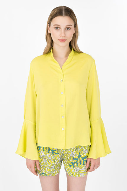 Elizabeth LaGre | Lime Flared Sleeve Shirt