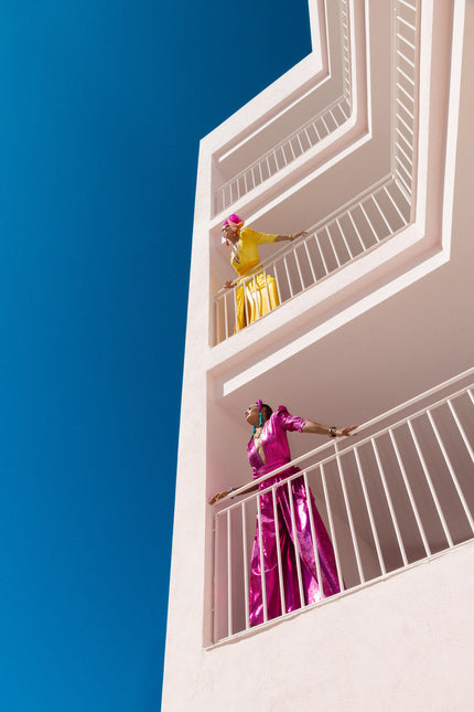 Julia Clancey I Olivia Saffron Dip Dye Kombinezon Palazzo z cekinami
