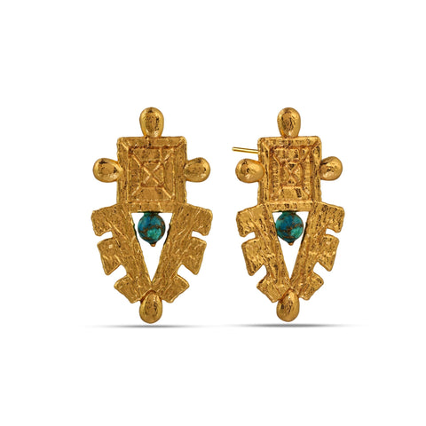 Arvino | Turquoise Sheild Earrings