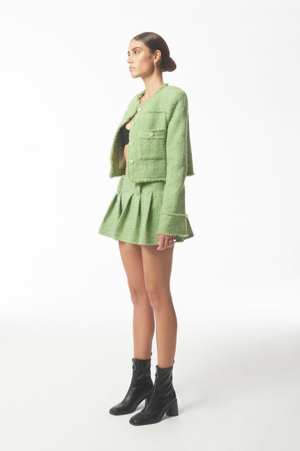 SOUR FIGS Green Bouclé Tweed Jacket