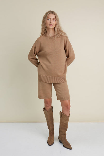 Monala | Crew Neck Merino Wool Knitted Sweater