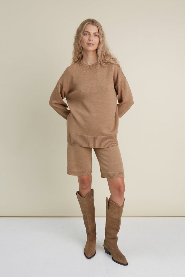 Monala | Crew Neck Merino Wool Knitted Sweater