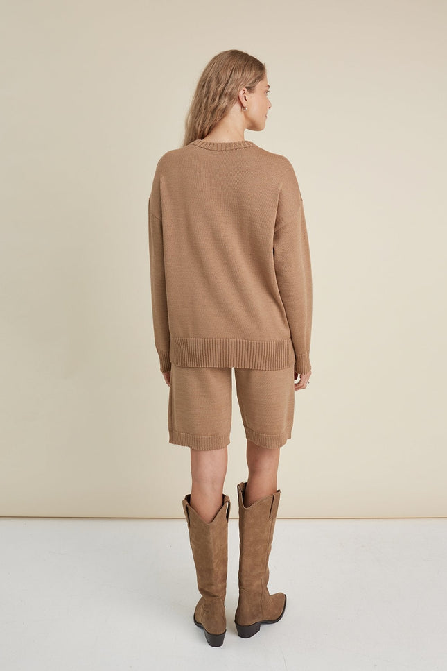 Monala | Crew Neck Merino Wool Knitted Sweater