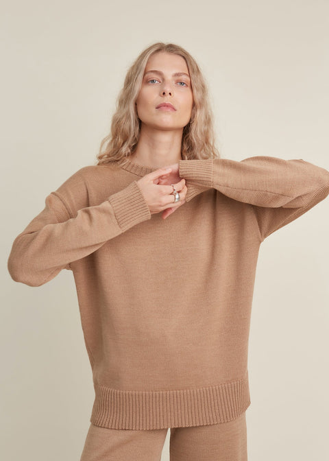 Monala | Sweter z wełny merino z okrągłym dekoltem