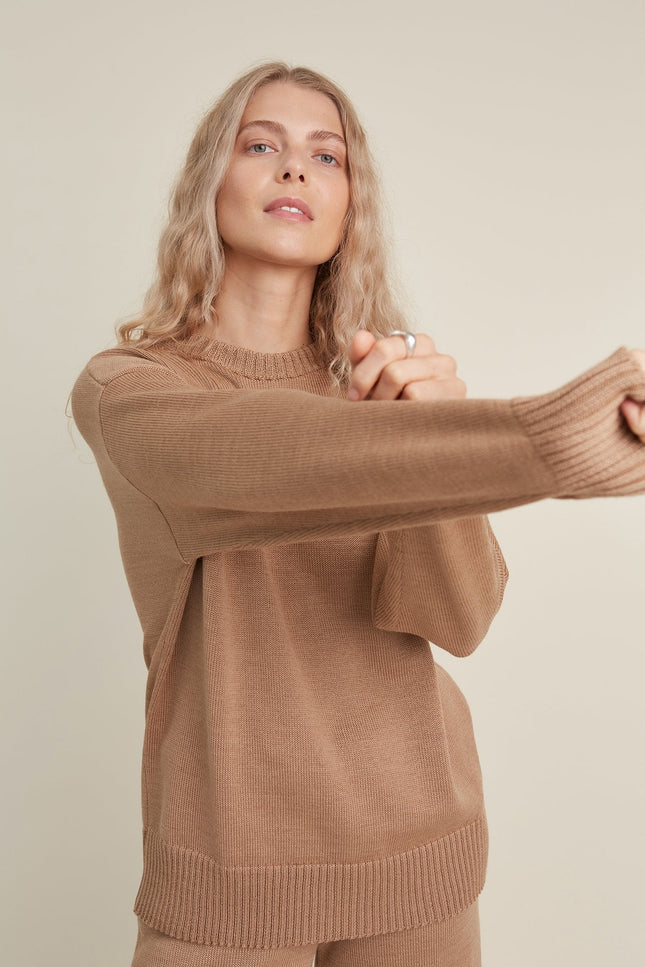 Monala | Crew Neck Merino Wool Knitted Sweater