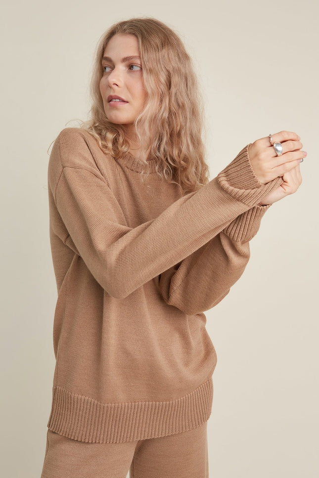 Monala | Crew Neck Merino Wool Knitted Sweater