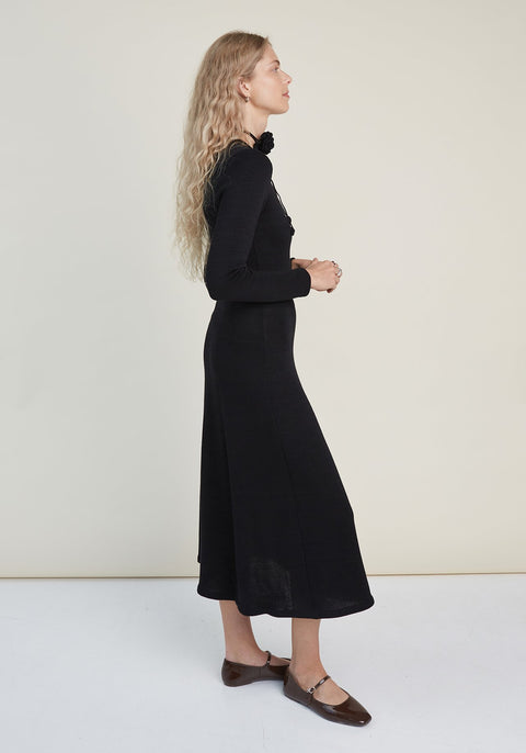 Monala | Midi sukienka z merino w kształcie litery A