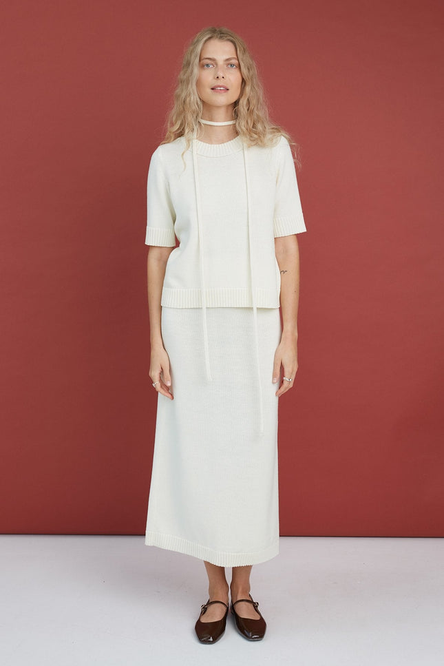 Monala | Merino Wool Skirt in Natural White