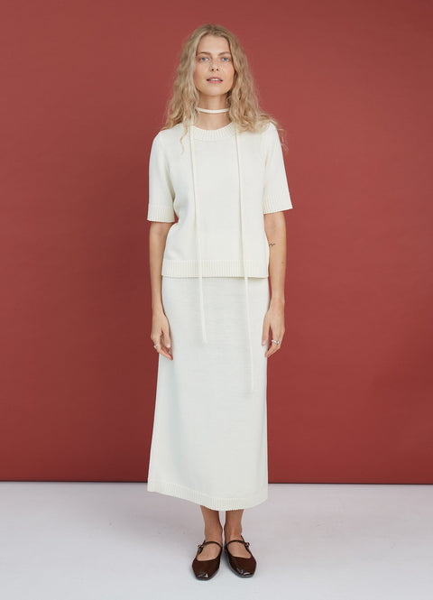 Monala | Merino Wool Skirt in Natural White