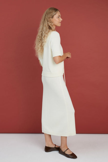 Monala | Merino Wool Skirt in Natural White