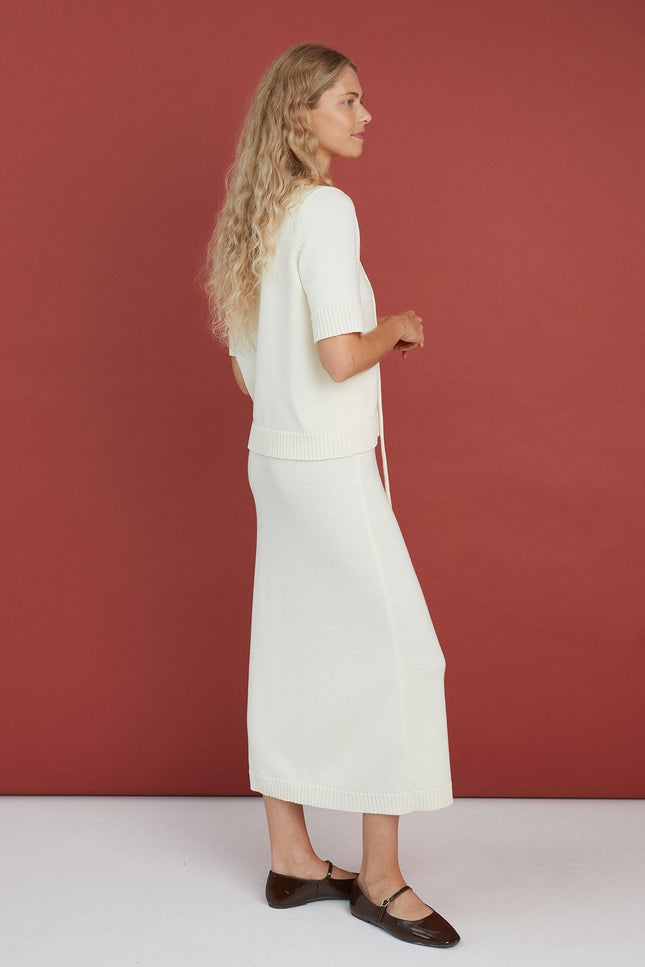 Monala | Merino Wool Skirt in Natural White
