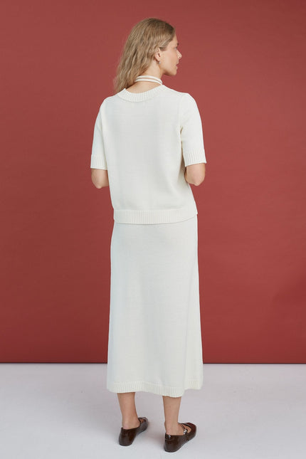 Monala | Merino Wool Skirt in Natural White