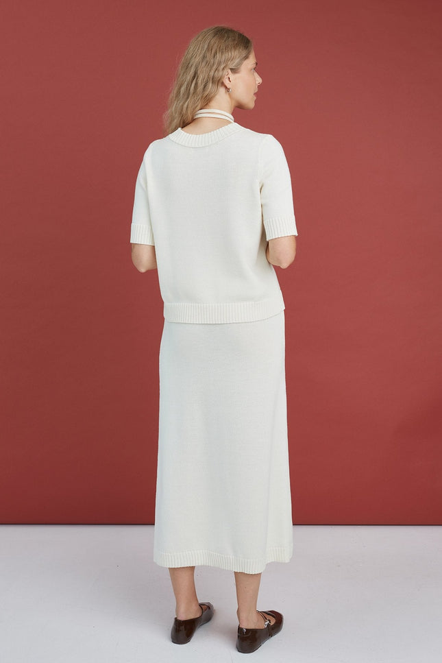 Monala | Merino Wool Skirt in Natural White