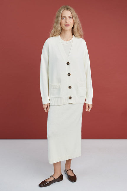 Monala | Merino Wool Skirt in Natural White