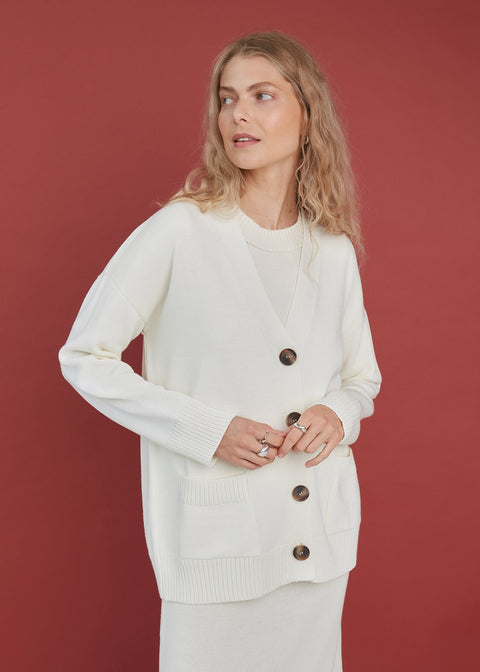 Monala | Kardigan z wełny merino zapinany na guziki