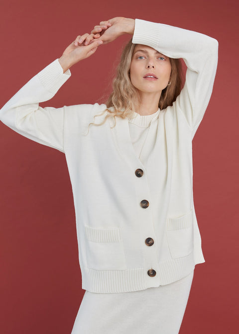 Monala | Kardigan z wełny merino zapinany na guziki