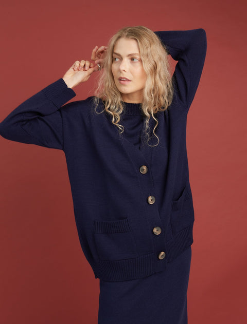 Monala | Kardigan z wełny merino zapinany na guziki