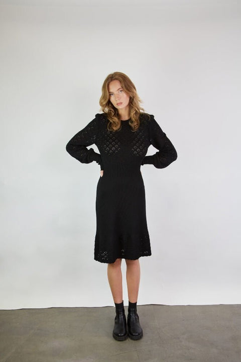 Monala | Lace knitted merino wool dress
