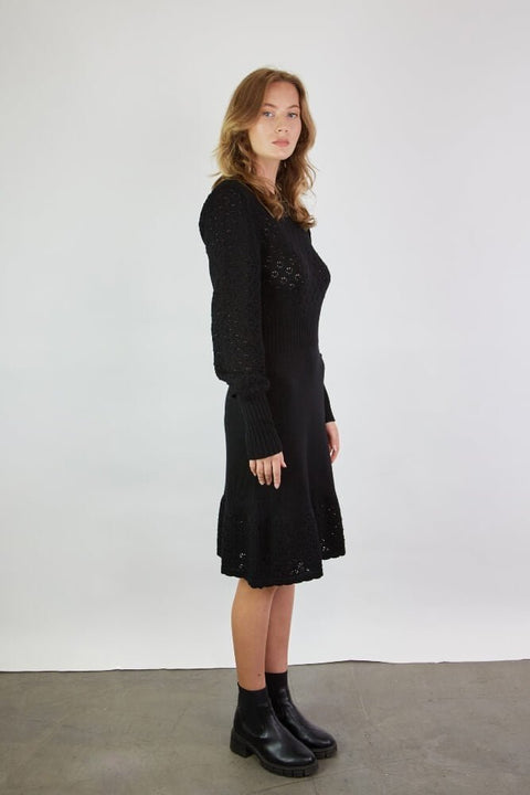 Monala | Lace knitted merino wool dress