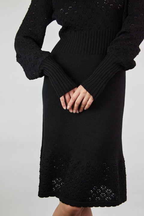 Monala | Lace knitted merino wool dress