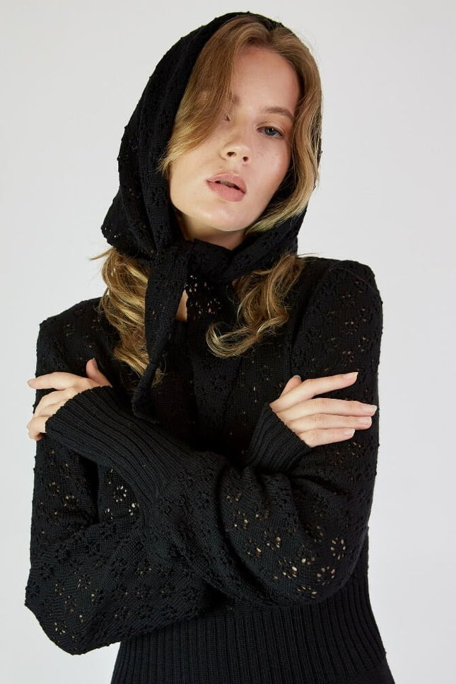 Monala | Lace knitted merino wool dress