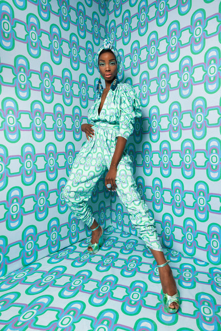 Julia Clancey I Gloria Olympia Aqua Organic Jumpsuit Set
