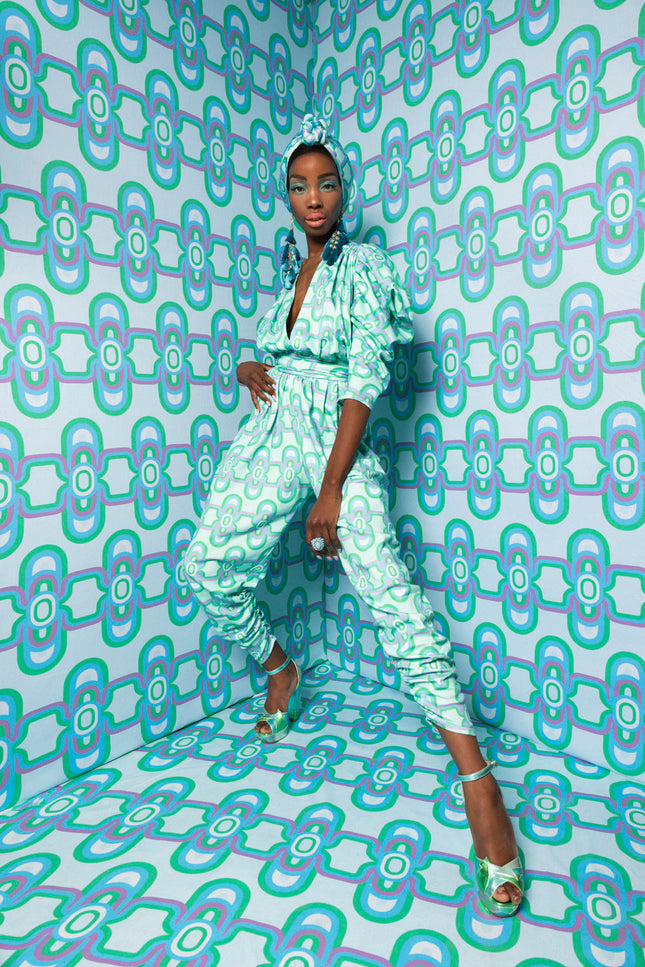 Julia Clancey I Gloria Olympia Aqua Organic Jumpsuit Set