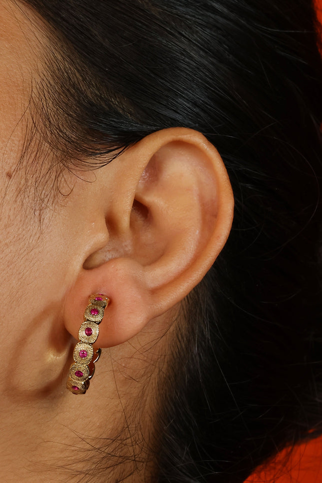 Arvino | Ruby Row Hoop Earring