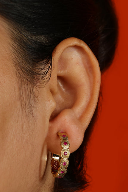 Arvino | Ruby Row Hoop Earring