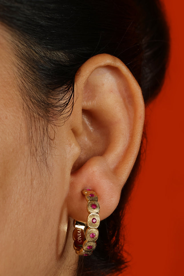 Arvino | Ruby Row Hoop Earring