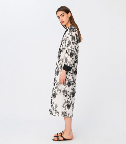 Elizabeth LaGre | Floral Embroidered Kaftan Dress
