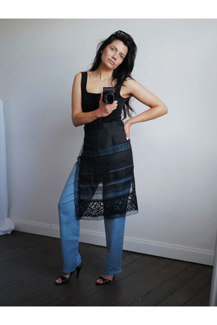 Hand Made Patchwork Apron SS26 In Black
