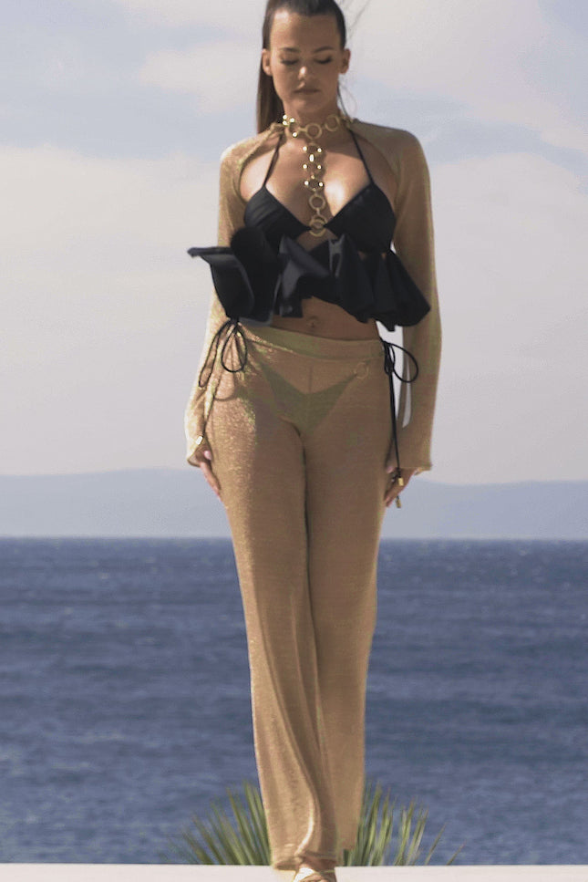 Antoninias | Nety Wide Leg trousers gold