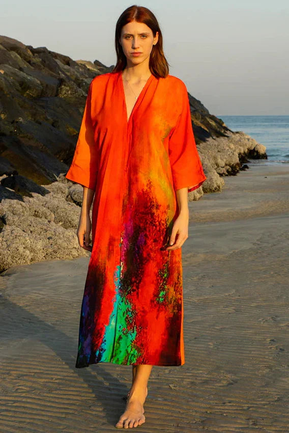 Roar Tiger Animal Print Abstract Kimono