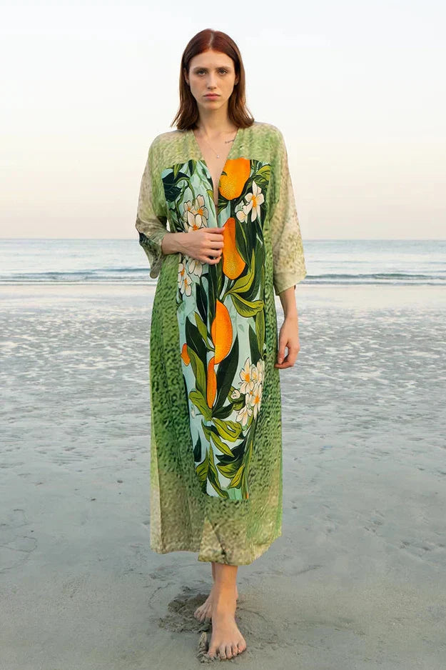 Fleur & Fruit Vintage Long Kimono