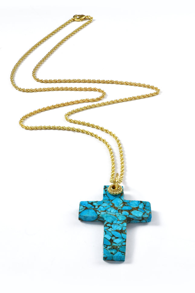 Arvino | Turquoise Faith Cross Necklace