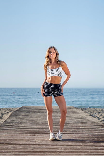 Befitnesslou | Bra CB Polkadot Comfy White&Black
