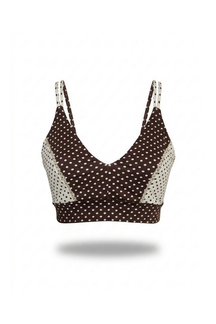 Befitnesslou | Bra CB Polkadot Off White&Brown