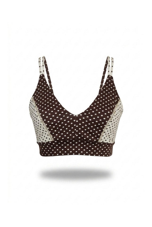 Befitnesslou | Bra CB Polkadot Off White&Brown