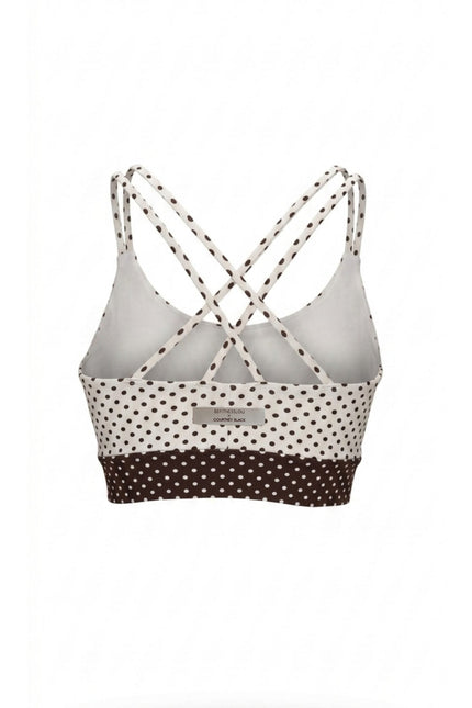 Befitnesslou | Bra CB Polkadot Off White&Brown
