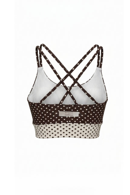 Befitnesslou | Bra CB Polkadot Brown&Off White