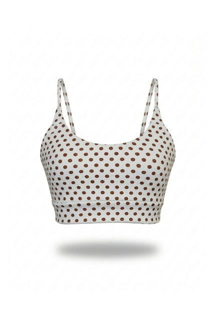 Befitnesslou | Bra CB Polkadot Comfy White&Brown
