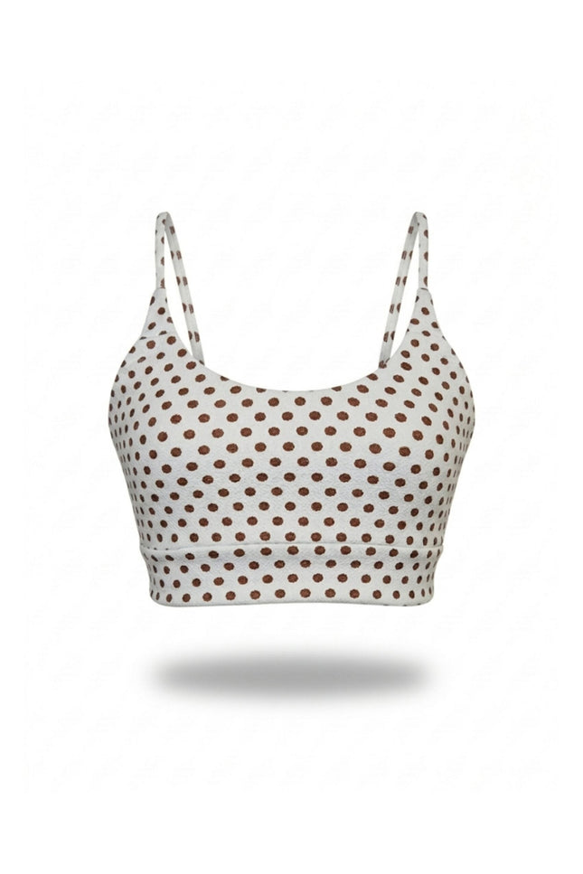 Befitnesslou | Biustonosz CB Polkadot Comfy White&Brown