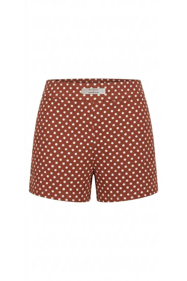 Befitnesslou | Short CB Polkadot Comfy Brown&White