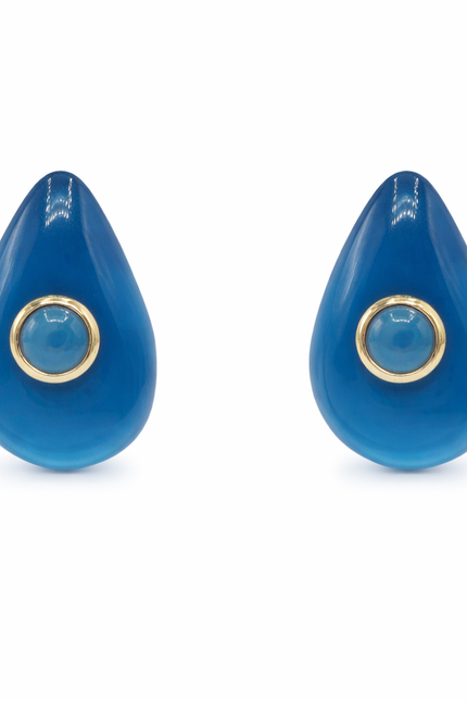 Michael Nash Jewelry | Rosamund Cerulean Blue Resin Pierced Earrings