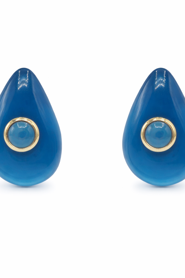 Michael Nash Jewelry | Rosamund Cerulean Blue Resin Pierced Earrings
