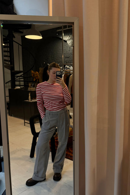 Anna Led | Fitted Slim Striped Long-Sleeve Top MARE